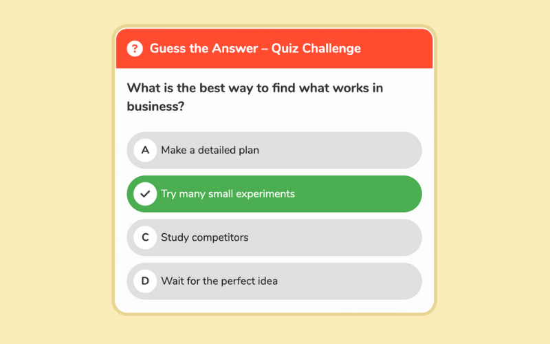 Interactive quizzes for retention